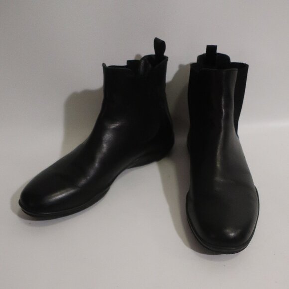 Mens Prada Saffiano Black Leather Chelsea Boots Sz 7 - Picture 3 of 10